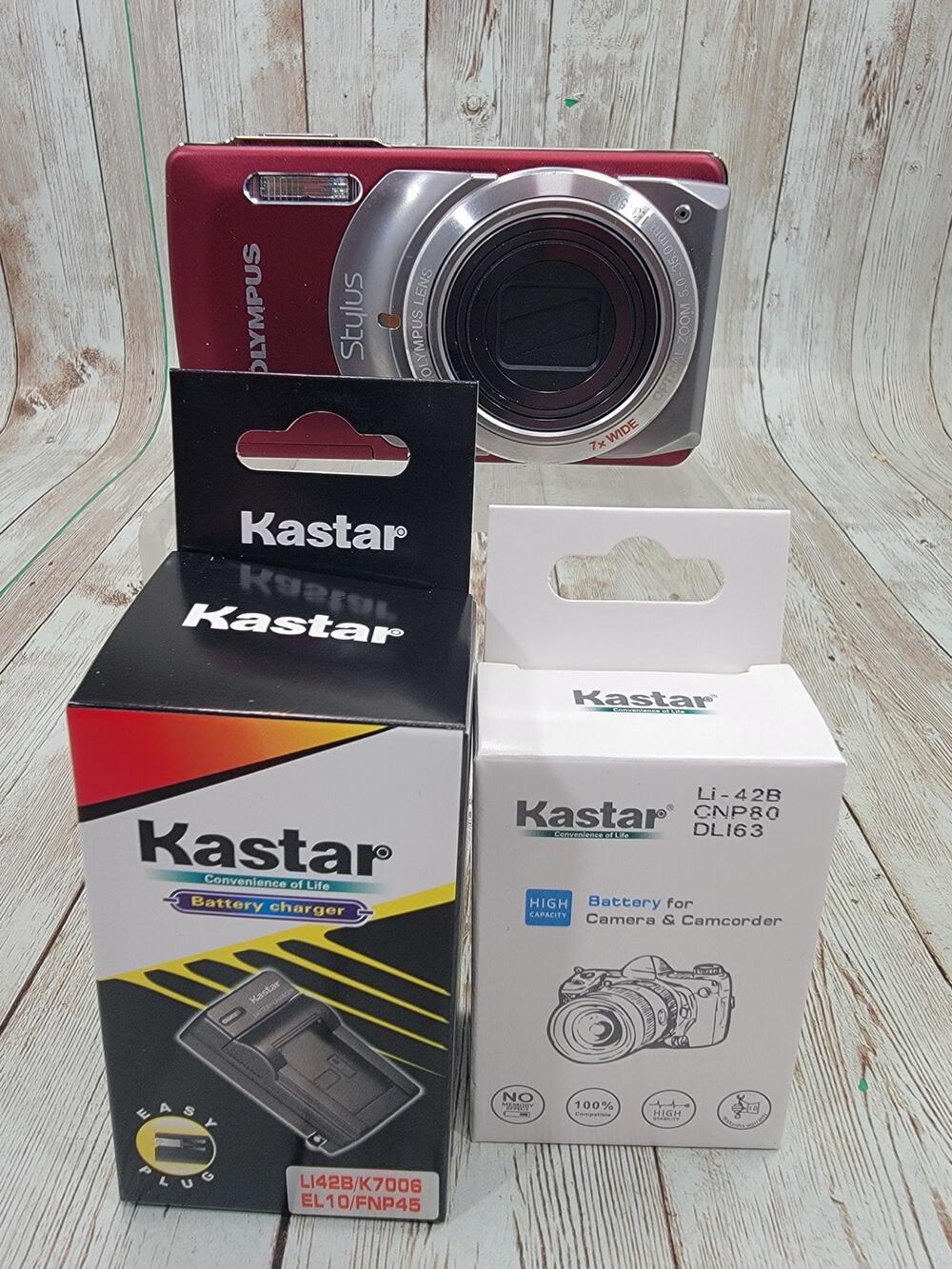 Olympus Stylus Red 7010 12MP Digital Camera 7x Optical Zoom W/Battery & Charger